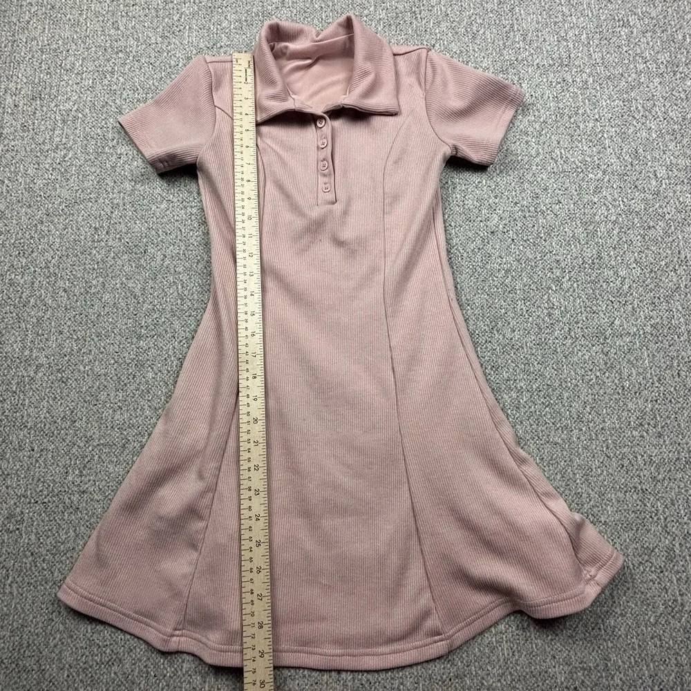 Dusty Pink Daisy Collared Layered Women's Dress Size Small - Picture 3 of 5